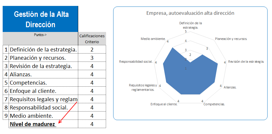 autoevaluación gestión alta dirección