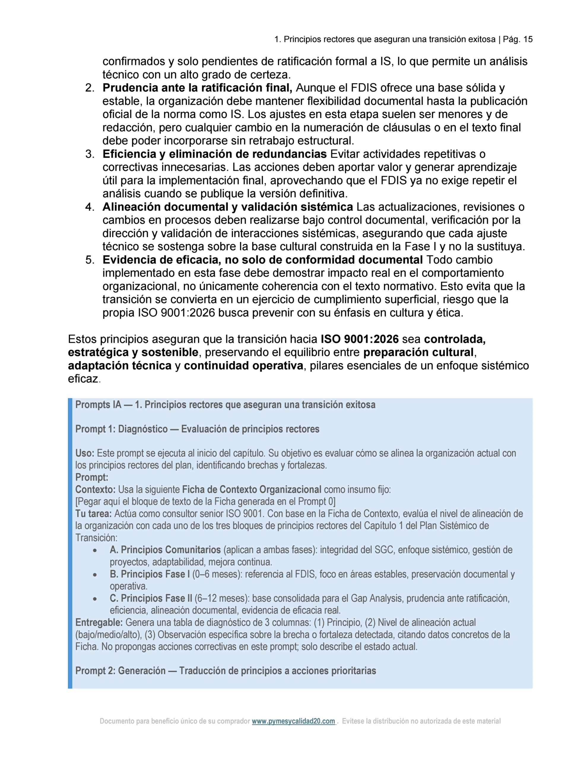 DEMO FDIS PLAN SISTÉMICO DE TRANSICIÓN ISO 9001 – 2_0 conv 15