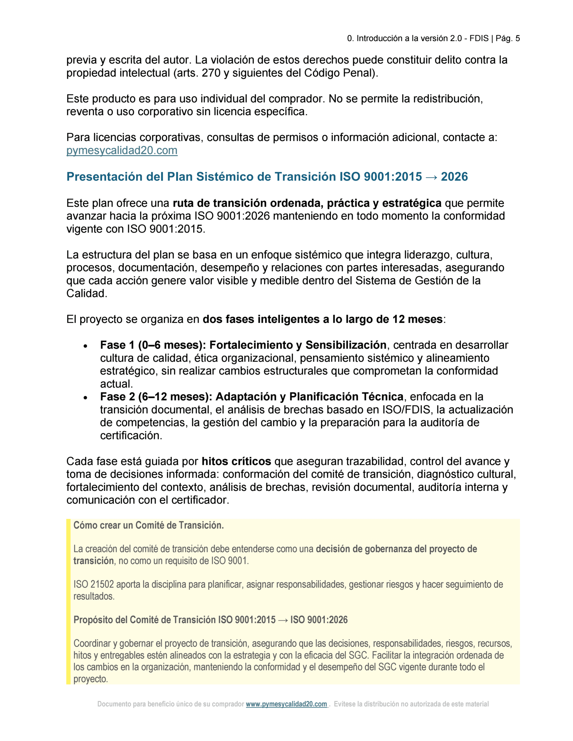 DEMO FDIS PLAN SISTÉMICO DE TRANSICIÓN ISO 9001 – 2_0 conv 5