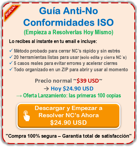 botón guía anti-no conformidades iso metodología 