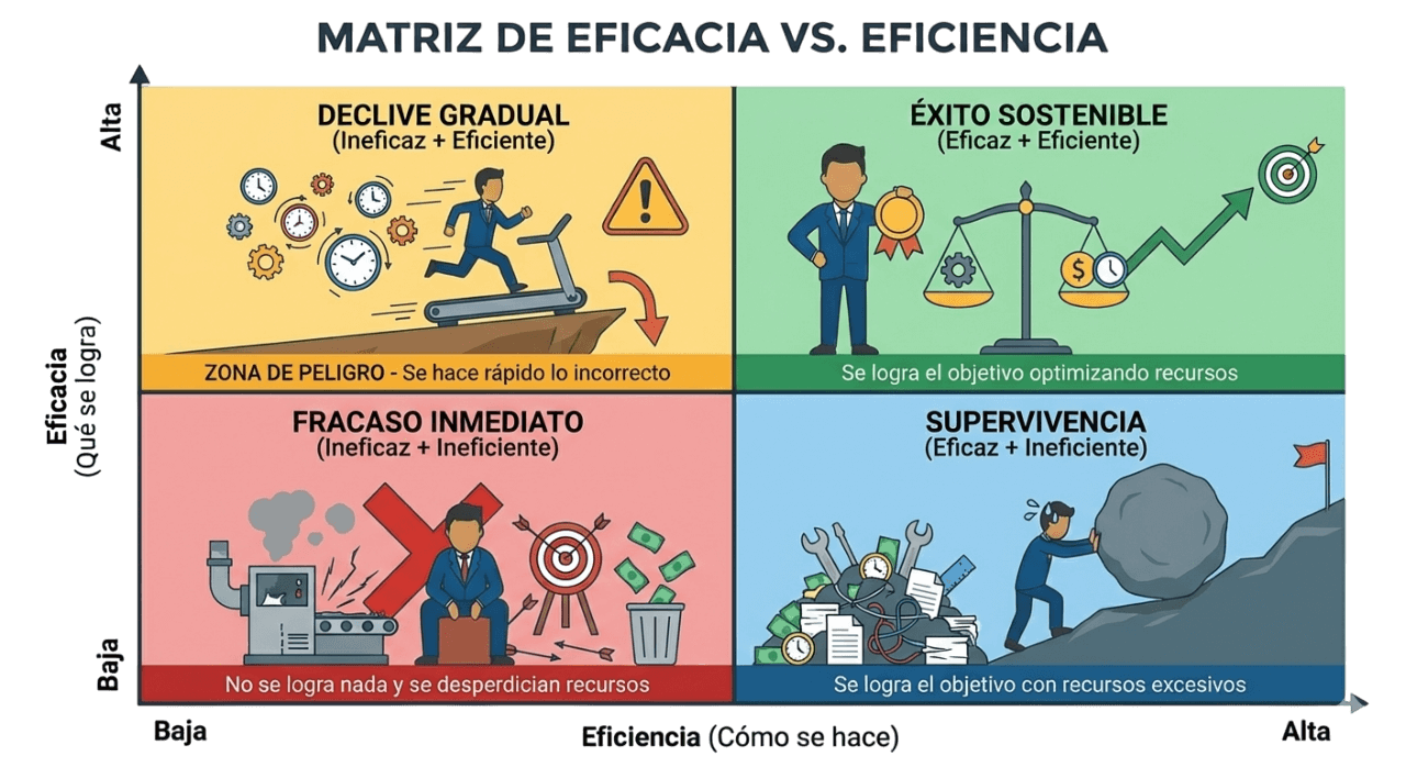 Eficacia, Eficiencia vs Efectividad