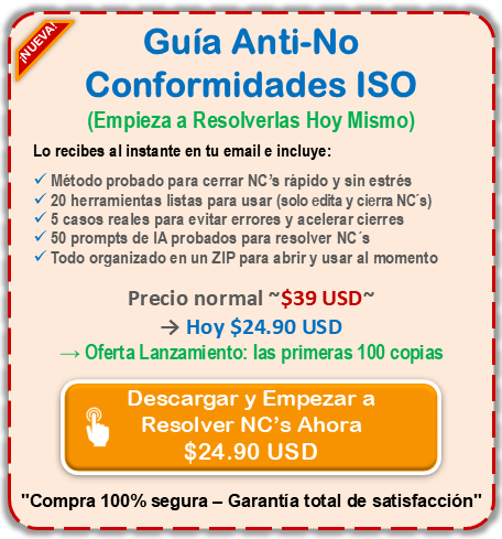 botón guía anti-no conformidades iso metodología 