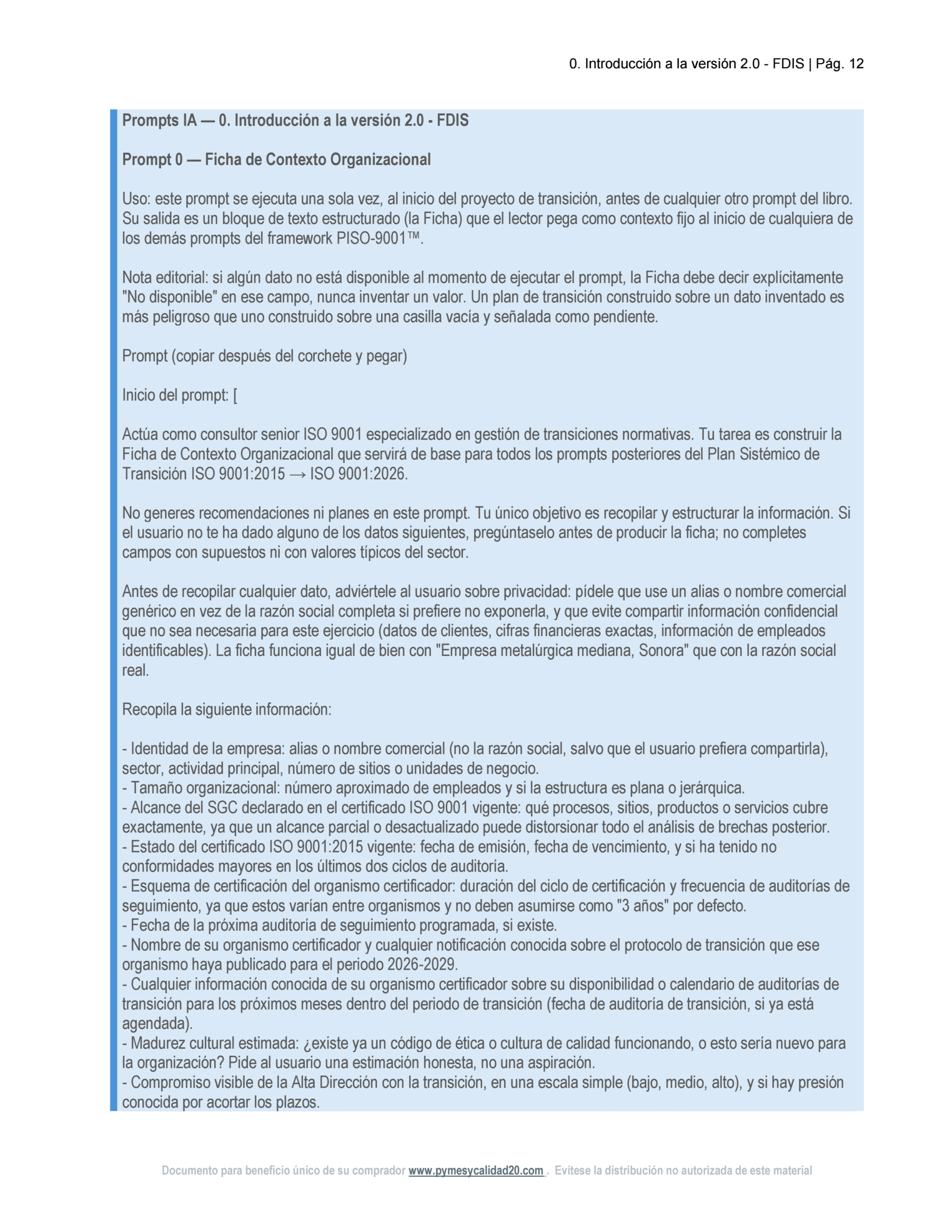 DEMO FDIS PLAN SISTÉMICO DE TRANSICIÓN ISO 9001 – 2_0 conv 12
