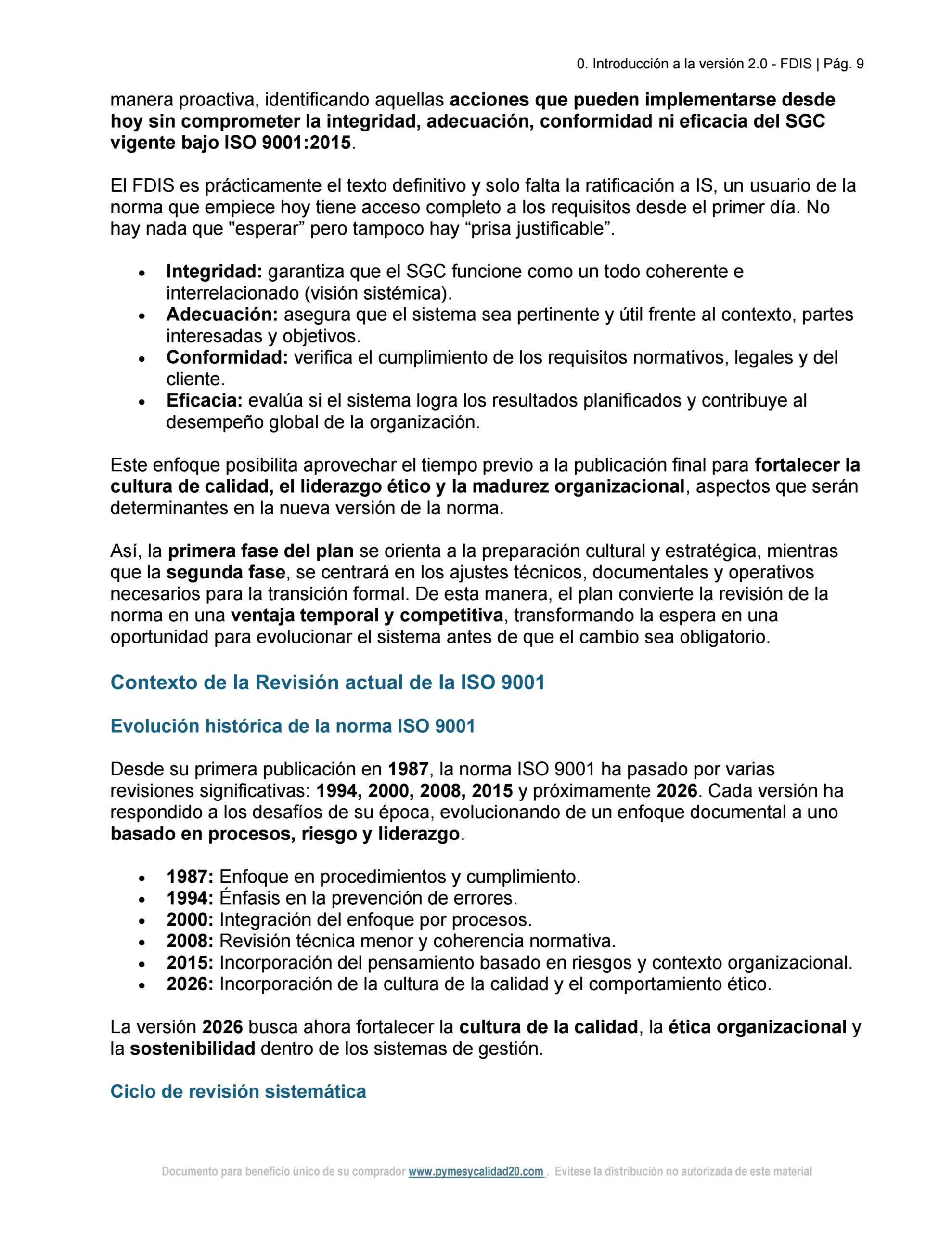 DEMO FDIS PLAN SISTÉMICO DE TRANSICIÓN ISO 9001 – 2_0 conv 9